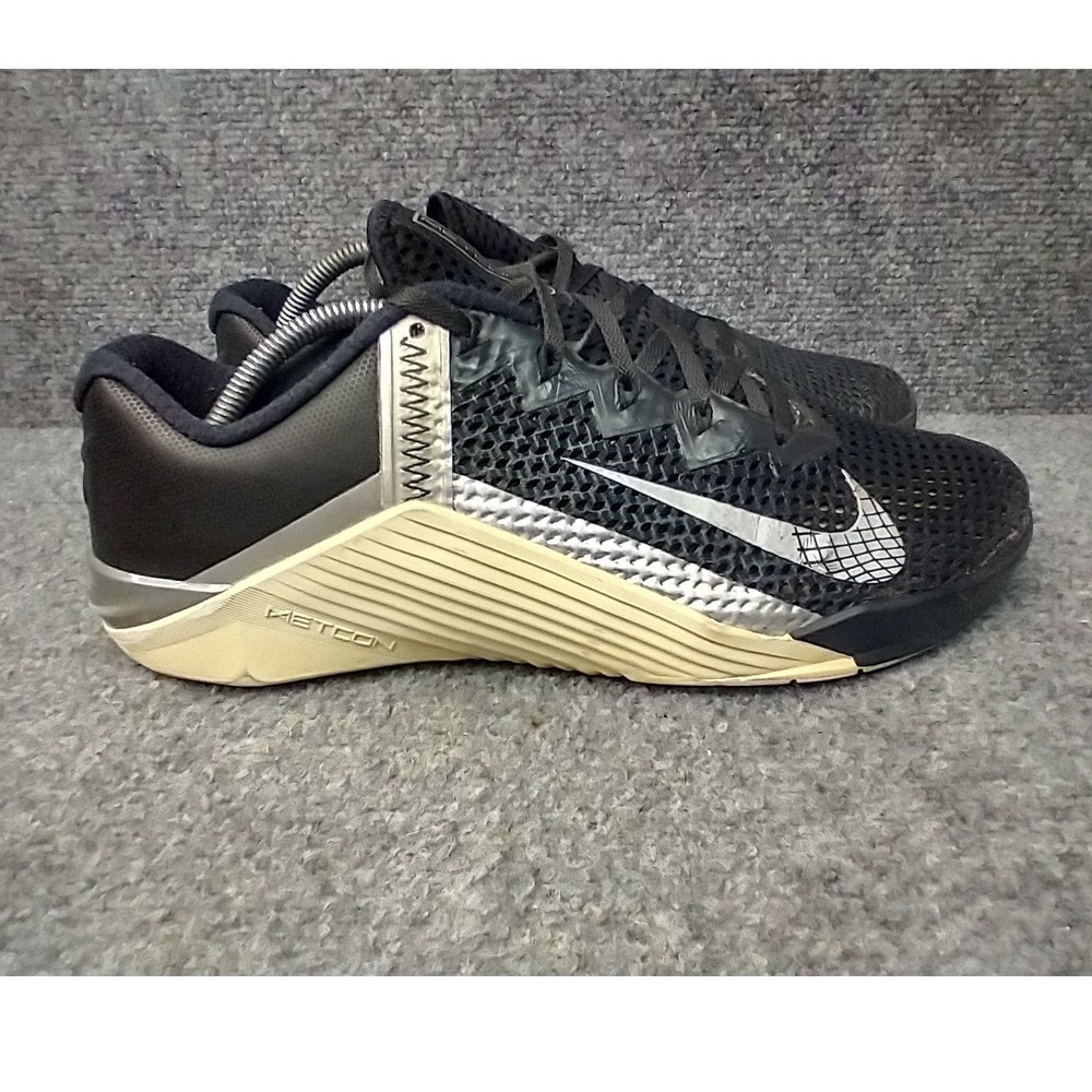 Nike Metcon 6 Training Shoes Womens 11 Black Silver Cream AT3160-010